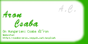 aron csaba business card